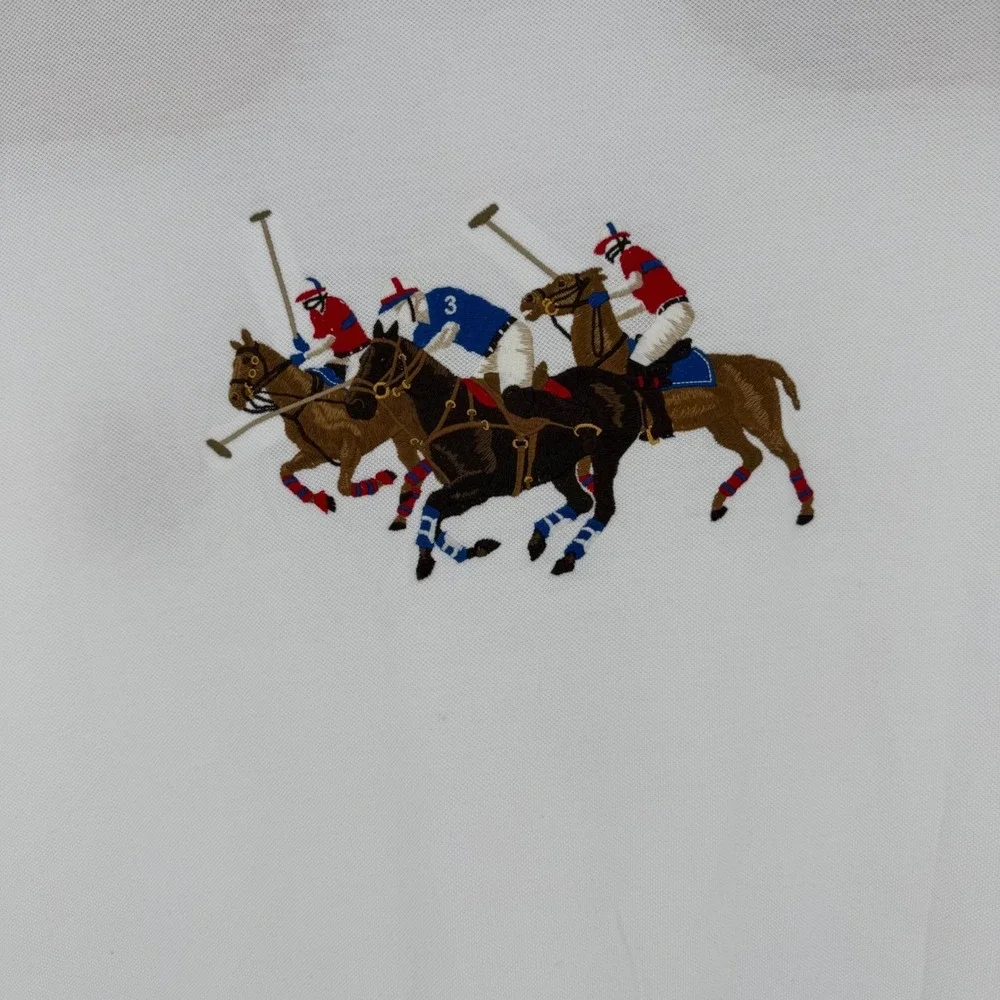 Polo Ralph Lauren Polo Men 4XLTall White Classic Big Tripe Pony #3‎ Back Crest